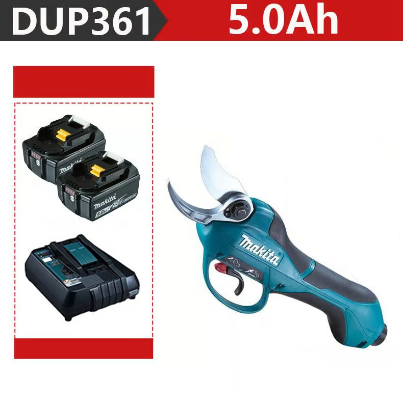 【⚡️65 €! 】(Posebna ponuda) [Makita DUP361PT2 Vrtne škare 1000 W + dvije baterije od 5,0 Ah 36 V + punjač] Trajanje baterije: 6 sati